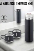 Paslanmaz Çelik 3’lü Termos Seti Vakumlu ve 8 Saat Isı Koruma thumbnail 1