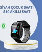 S10 Siyah Akıllı Çocuk Saati Anlık Konum Takibi ve Rota Geçmişi thumbnail 1