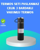 304 Çelik Termos Seti | 2 Bardaklı, 500 ml, Uzun Süre Isı Koruma thumbnail 1