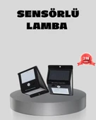 Güneş Enerjili Sensörlü Dış Mekan Duvar Lambası – 3 Modlu, 2200mAh Pil, 120° Algılama thumbnail 1