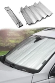 Katlanabilir Oto Ön Cam Güneş Koruma Isı Yalıtımlı Peugeot 3008 Nissan Qashqai Honda Civic Volkswagen Passat thumbnail 1