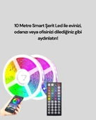 10 Metre Smart Şerit Led Bluetooth Telefon Kontrollü USB Enerjili thumbnail 1