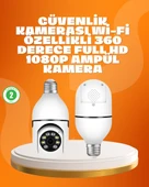 Tam Karanlıkta Görüntüleme Sağlayan 1080P Ampul Güvenlik Kamerası thumbnail 1