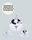 Çok Amaçlı Katlanabilir Güneş Enerjili Kamp Lambası – Masa Üstü ve Asılabilir Kullanım thumbnail 2