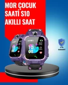 S10 Mor Akıllı Çocuk Saati Geçmiş Konum ve Acil Durum Uyarılı thumbnail 1