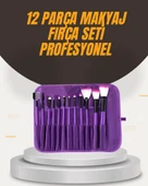 Fondöten, Allık ve Far Uygulamalarına Uygun 12 Parça Makyaj Fırça Takımı Ergonomik Saplı thumbnail 1