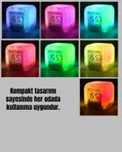 Gece Lambası Fonksiyonlu Renk Değiştiren LED Küp Dijital Saat thumbnail 3