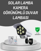 77 LED'li Güneş Enerjili Güvenlik Lambası ve Kukla Kamera – Hareket Sensörlü, 2400mAh Pilli thumbnail 1