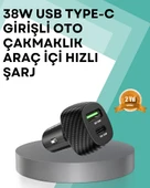 Çift Cihaz Destekli 38W Güçlü Çakmaklık Araç Şarj Cihazı thumbnail 1