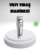 Gümüş Desenli Şarjlı Tıraş Makinesi – 120 Dakika Çalışma Süresi, 3 Başlıklı thumbnail 1