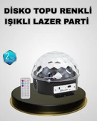 Bluetooth Hoparlörlü LED Disko Işığı Müzik Ritim Duyarlı ve Taşınabilir thumbnail 1