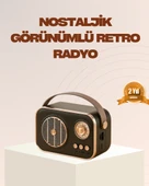 Retro Bluetooth Radyo – Nostaljik Tasarım, TF Kart ve USB Destekli thumbnail 1