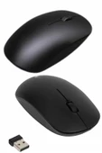 Kablosuz Bağlantı Yüksek Hassasiyetli Kablosuz Wireless Siyah Mouse thumbnail 3