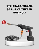 Akülü Araba Yıkama Makinesi 21V Güçlü Basınçlı ve Çift Akülü Taşınabilir thumbnail 1