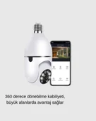 360° Akıllı Güvenlik Kamerası – Duya Takılabilir, Wi-Fi Bağlantılı, Hareket Sensörlü thumbnail 2