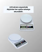 Beyaz Plastik Dijital Mutfak Tartısı – 24x16.8x1.5cm thumbnail 2