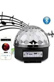 Led Işık Disko Topu Bluetooth Hoparlörlü USB Müzik Çalar Kumandalı thumbnail 4