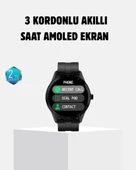 3 Kordonlu AMOLED Akıllı Saat – Sağlık Takipli thumbnail 1