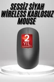 Siyah Kablosuz Mouse Wireless Mouse Minimal Tasarım thumbnail 2