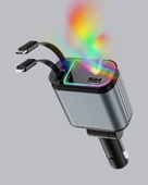 Araç Şarj Cihazı 66W 4 Portlu Hızlı Şarj ve LED Işıklı thumbnail 2