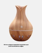 Aromaterapi Difüzör Ahşap Desenli ve Ultrasonik Nemlendirici LED Işıklı thumbnail 1