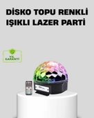 Ritim Hassasiyetli Bluetooth Hoparlörlü Disko Işığı Döner LED Efektli thumbnail 1