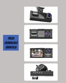 TA-01 3 Kameralı 1080P Araç Kamerası Siyah thumbnail 3