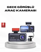 Full HD Üç Kameralı Araç Kamerası G-Sensörlü ve Gece Görüşlü thumbnail 1