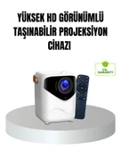 Taşınabilir 1080P HD Akıllı Projektör – 64GB Dahili Hafıza, 2GB RAM, Uzaktan Kumandalı thumbnail 1