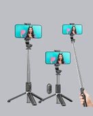 Bluetooth Selfie Çubuğu – 360° Dönebilen Başlık, Kablosuz Bağlantı thumbnail 2