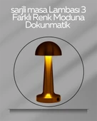 USB Şarjlı Dokunmatik LED Masa Lambası – 3 Renk Modu & Dimmer thumbnail 1