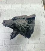 Dekoratif Siyah Ayı Duvar Heykeli Asılabilir Hediyelik 25x19 cm thumbnail 5