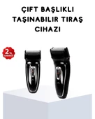 Kablosuz Tıraş Makinesi Çift Başlıklı Kuru Tıraş Folyo Başlık Şarj Göstergeli thumbnail 1