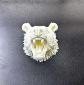 Özel Tasarım Beyaz Ayı Duvar Aksesuarı 3D Dekoratif Heykel 25x19 cm thumbnail 2