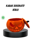 21 cm Kapaklı Balkabağı Kutu Konsept Dekor Şeker Saklama Kabı thumbnail 1