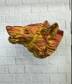 Gold Kurt Duvar Aksesuarı Asılabilir 3D Dekoratif Heykel 25x19 cm thumbnail 2