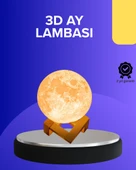 16 Renkli 3D Baskılı Ay Lambası Ahşap Standlı ve Uzaktan Kumandalı thumbnail 1