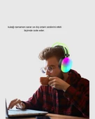 RGB Işıklı Kablosuz Kulaklık Bluetooth 5.3 800mAh Ergonomik IPX4 Dayanıklı thumbnail 4