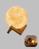 RGB Modlu 16 Renkli Ay Gece Lambası 3D Baskı ve Uzaktan Kumanda Özellikli thumbnail 4
