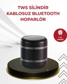 Kompakt Silindir Metal Bluetooth Hoparlör 400 mAh Uzun Pil TWS Destekli thumbnail 1