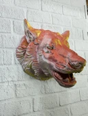 Dekoratif Altın Gold Kurt Duvar Heykeli Asılabilir Hediyelik 25x19 cm thumbnail 1