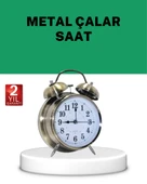 Gümüş Renkli Sessiz Işıklı Dekoratif Masa Üstü Çalar Saat Alarmlı thumbnail 1