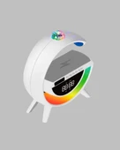 Kablosuz Şarjlı Dijital Saat RGB Işıklı Bluetooth Hoparlör Çok Fonksiyonlu thumbnail 3