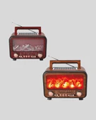 Solar Şarjlı Şömine Alev Efektli Bluetooth Hoparlör 7W Taşınabilir Ses Sistemi thumbnail 1