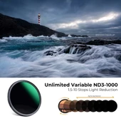 K&F 82mm Nano-D Serisi ND3-ND1000 Filtre (1.5-10 Stop) thumbnail 4