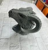 3D Ejderha Başı Heykeli Koleksiyonluk Dekoratif Figür 22x17 cm thumbnail 3