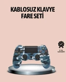 Bluetooth Kablosuz PS4 Gamepad Çift Motorlu Siyah Controller thumbnail 1