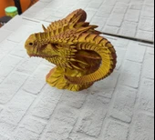 Asil Tasarım Gold–Red Ejderha Heykeli Hediyelik Fantastik Dekor thumbnail 2