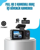 3 Kameralı Araç İçi Kayıt Cihazı 1080P Full HD Gece Görüşlü ve Wi-Fi Bağlantılı thumbnail 1