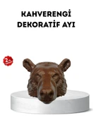 Ev ve Ofis İçin Dekoratif Ayı Başı Heykel Hediyelik Duvar Aksesuarı thumbnail 1